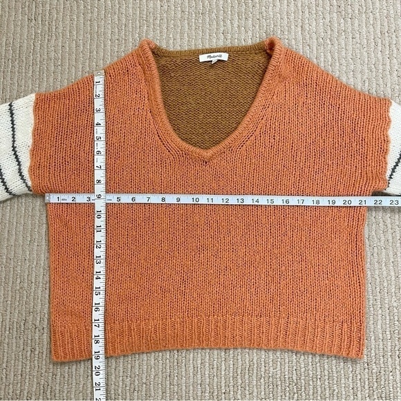 Madewell Wool Alpaca Blend Colorblock Balloon Sleeve Pullover Sweater Size S - Picture 12 of 12